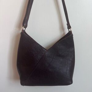 ‘Naomi’ Brown Leather Shoulder Bag